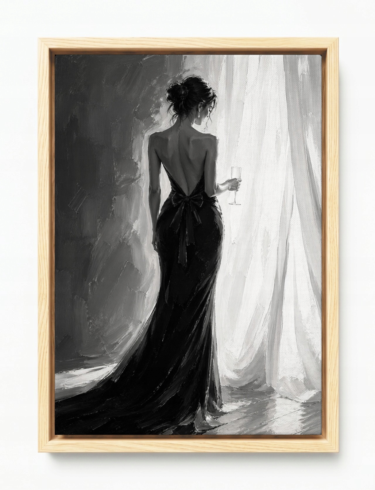Obraz Rám Americká Krabička Žena Dívka Dáma Víno Šampaňské Glamour 40x60