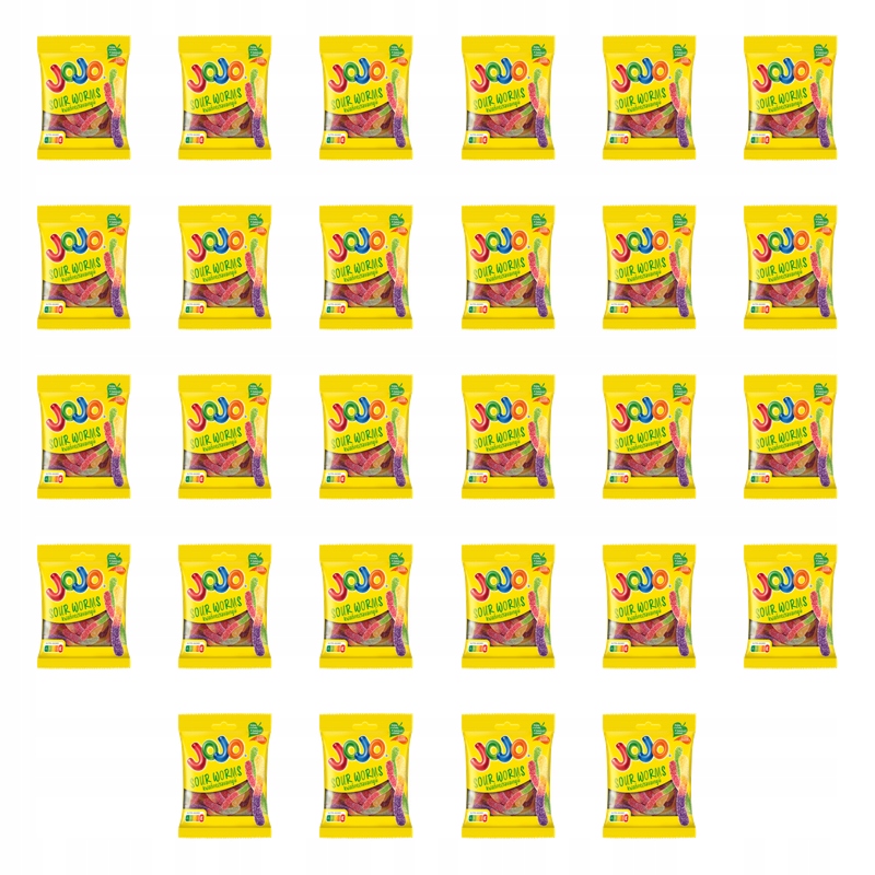 Jojo Želé Bonbony Sour Worm 80 g X28