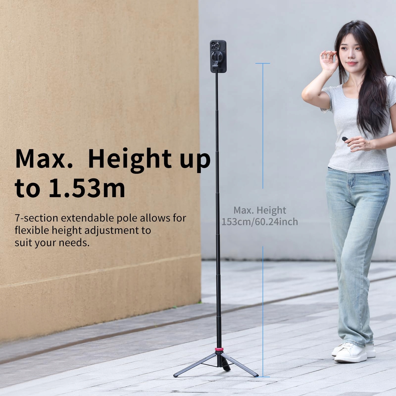 ULANZI MT-84 Magnetyczny Selfie Stick 153cm Statyw Telefonu iPhone — miniatura 6