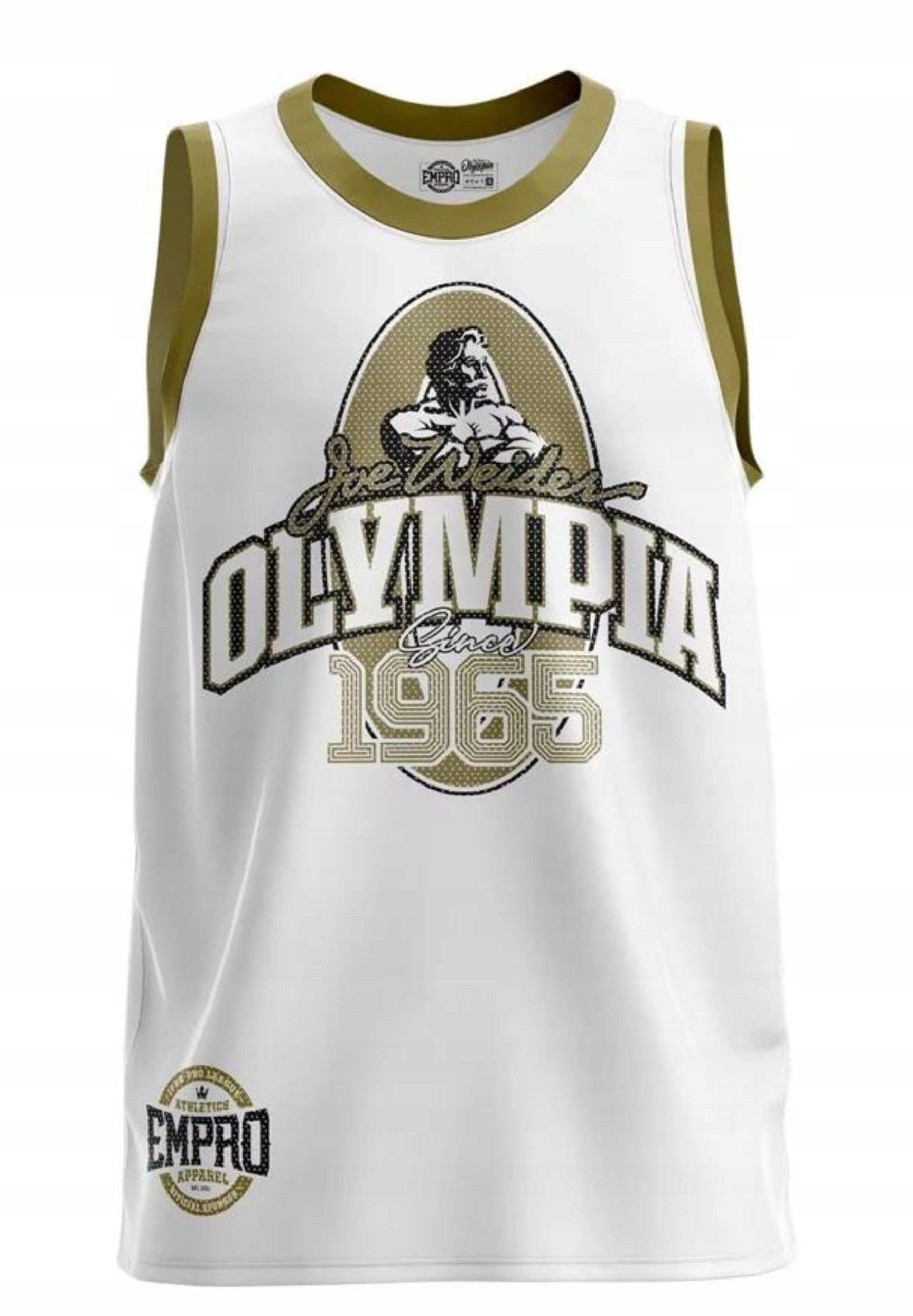 Tank top treningowy na siłownie sportowy przewiewny biały Olympia XL