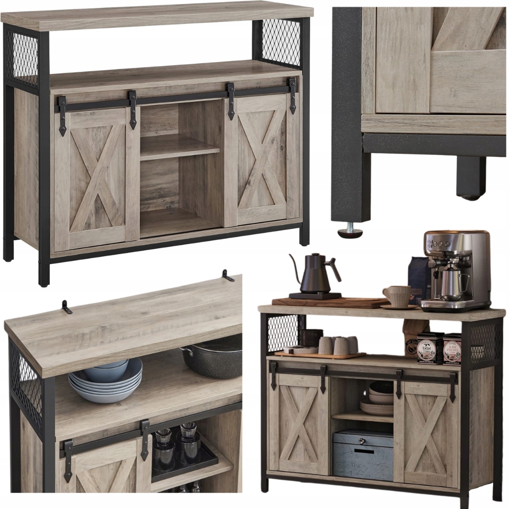 Komoda Kuchynský príborník Regál Úložná skrinka Posuvné dvere