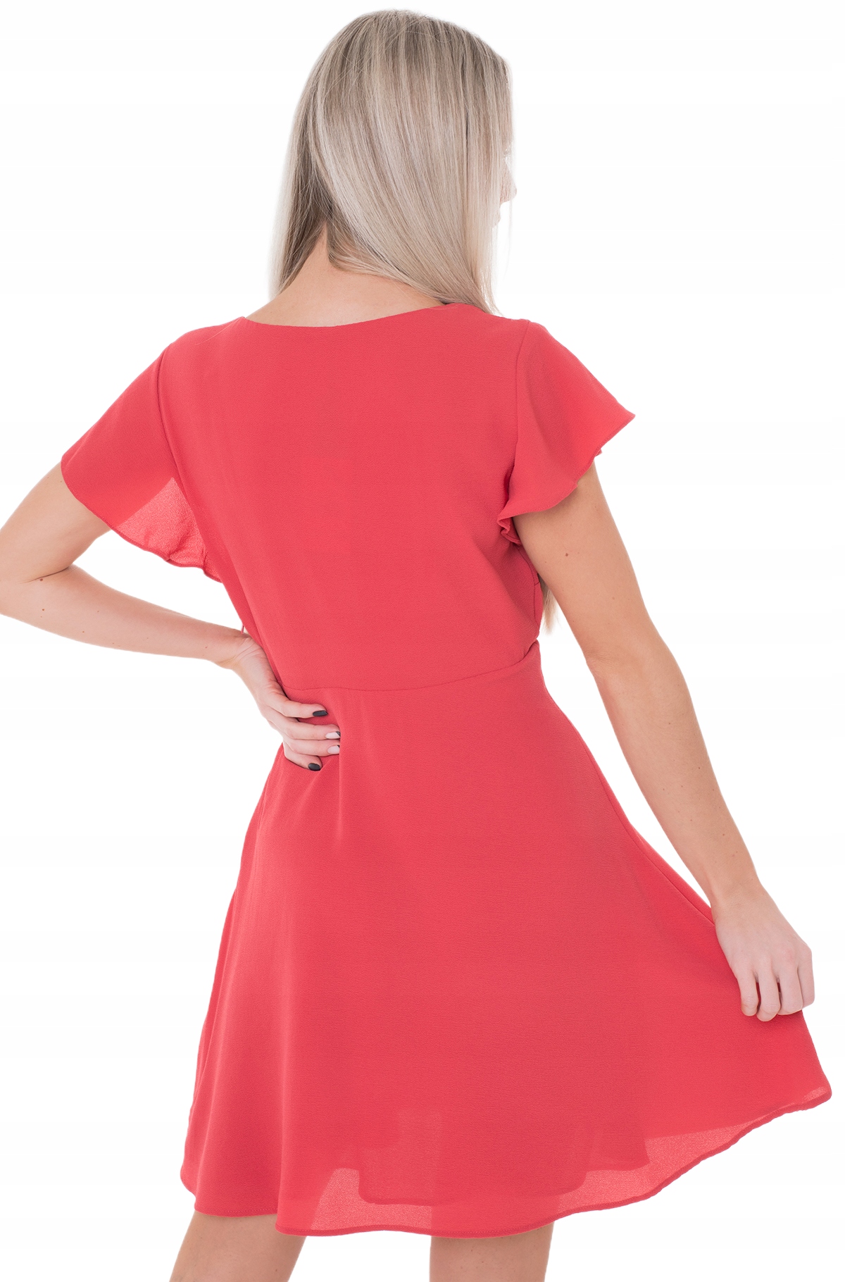 Pepe Jeans Červená Rozevřená Šaty S Výstřihem Do V L 6BA