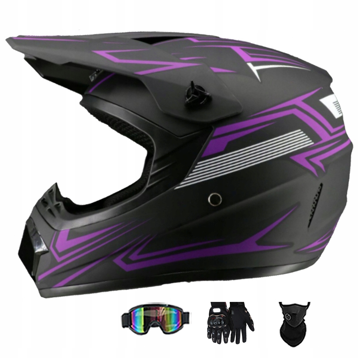 Motocyklová Přilba Lehká Enduro Quada Brýle Rukavice Maska M