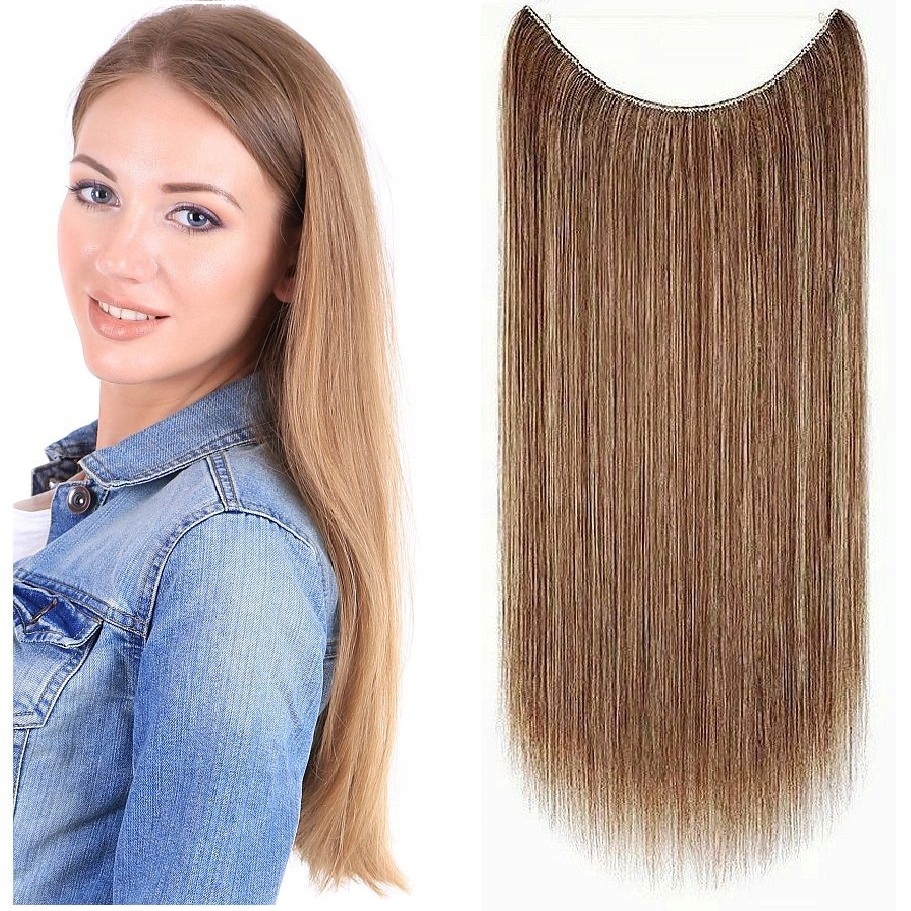 Flip-in Přírodní Vlasy Na Vlasci Bez Sponek 30 CM přírodní blond 12