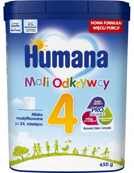 HUMANA 4 MLEKO NASTĘPNE PO 24 M+ 6x650G CHUSTECZKI Marka Humana