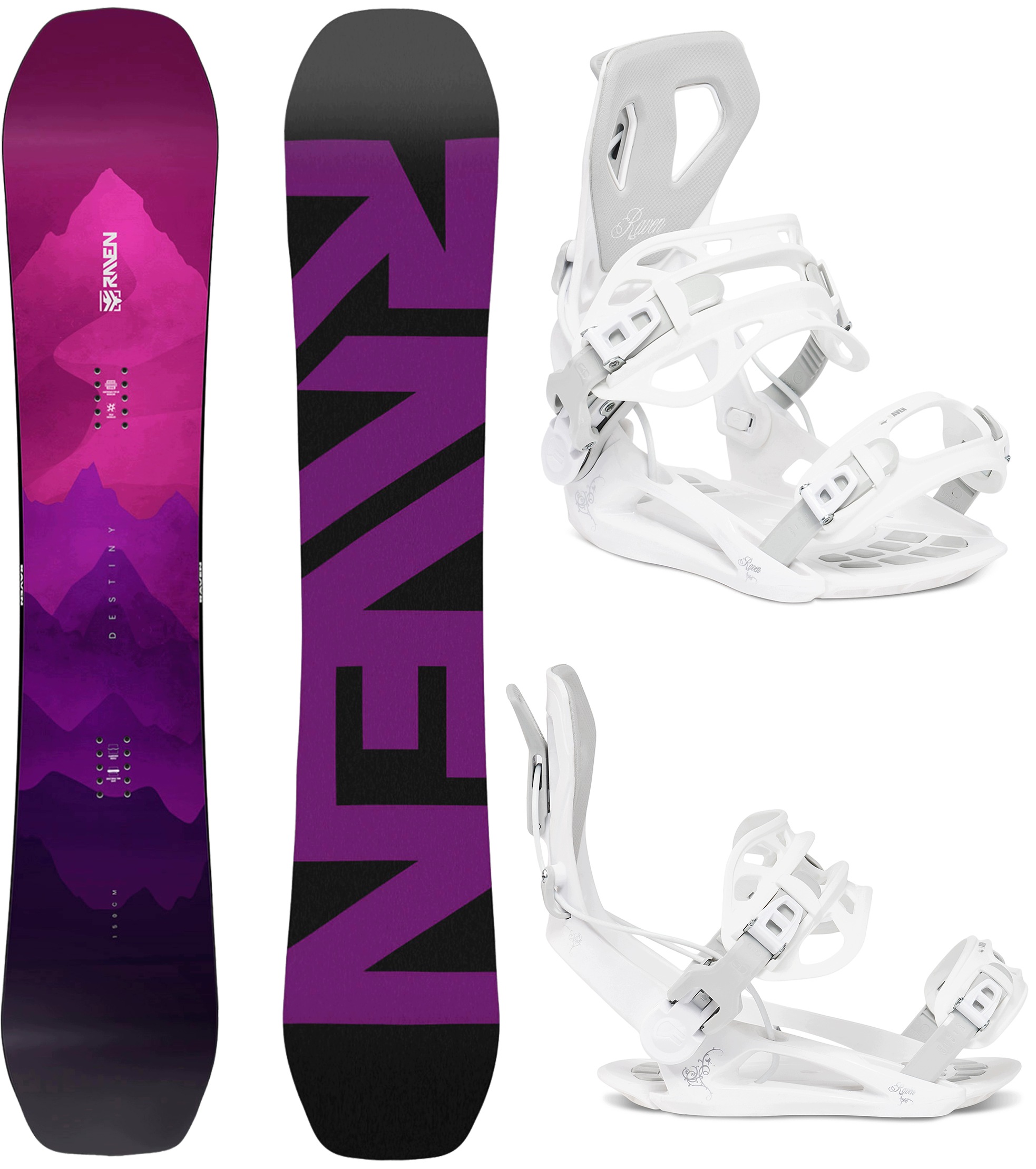 Snowboard Raven Destiny 148cm wiązania Raven FT360 White M
