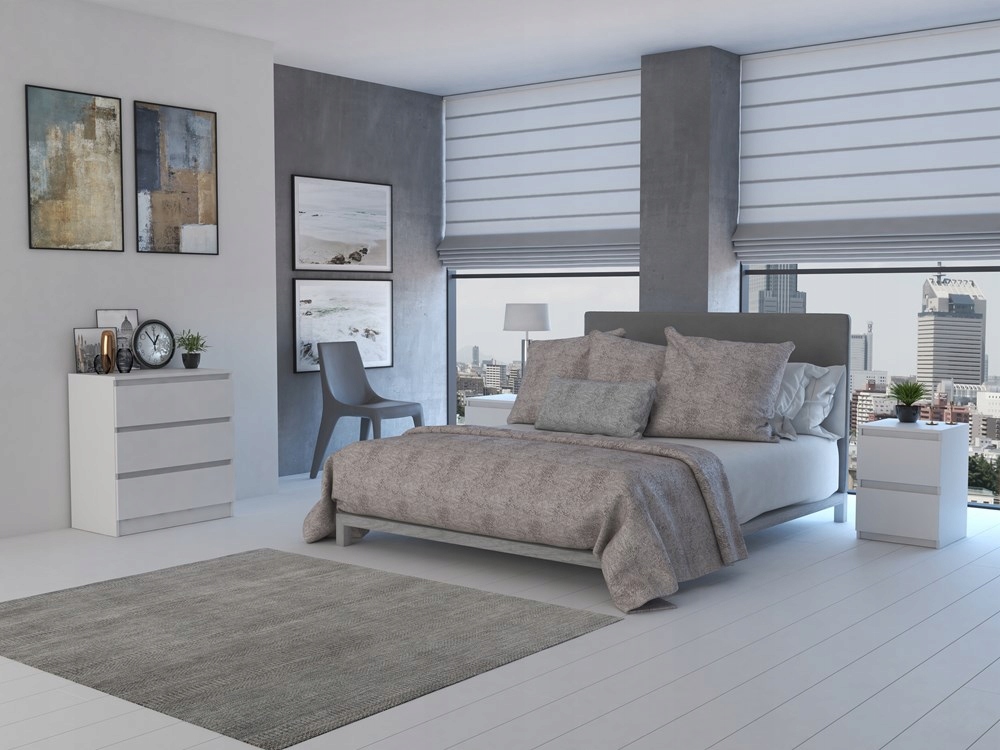 SZAFKA NOCNA 30 cm KOMODA STOLIK SZUFLADY PÓŁKA SYPIALNIA MEBLE BIEL MAT Marka VMP