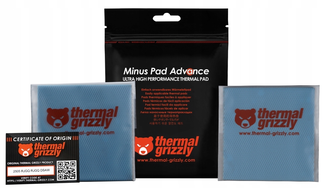 2ks Thermal Grizzly Minus Pad Advance 100 x 100 x 1 mm termopad