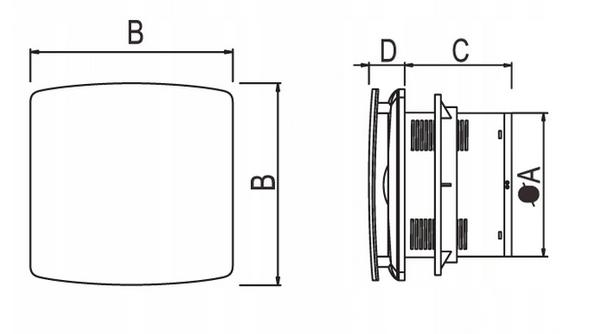 Wentylator łazienkowy EBERG AXI 100 HT Timer Higrostat Średnica 100 mm