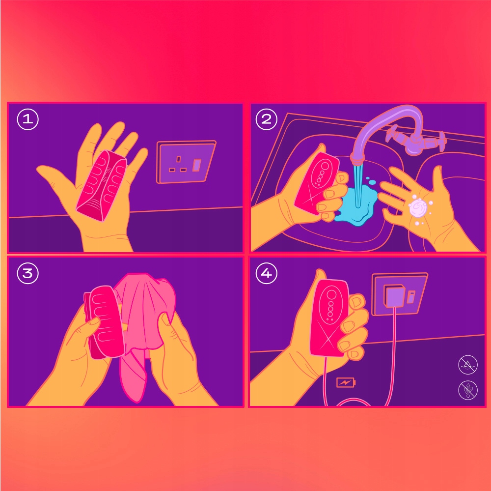 Durex Play masturbator męski wibrujący tryb lizania ładowanie USBb Kolor różowy