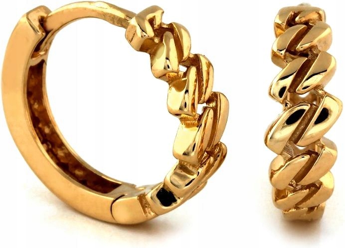 Náušnice zlaté 585 malé ozdobné kroužky jako dárek14k pro ni módní