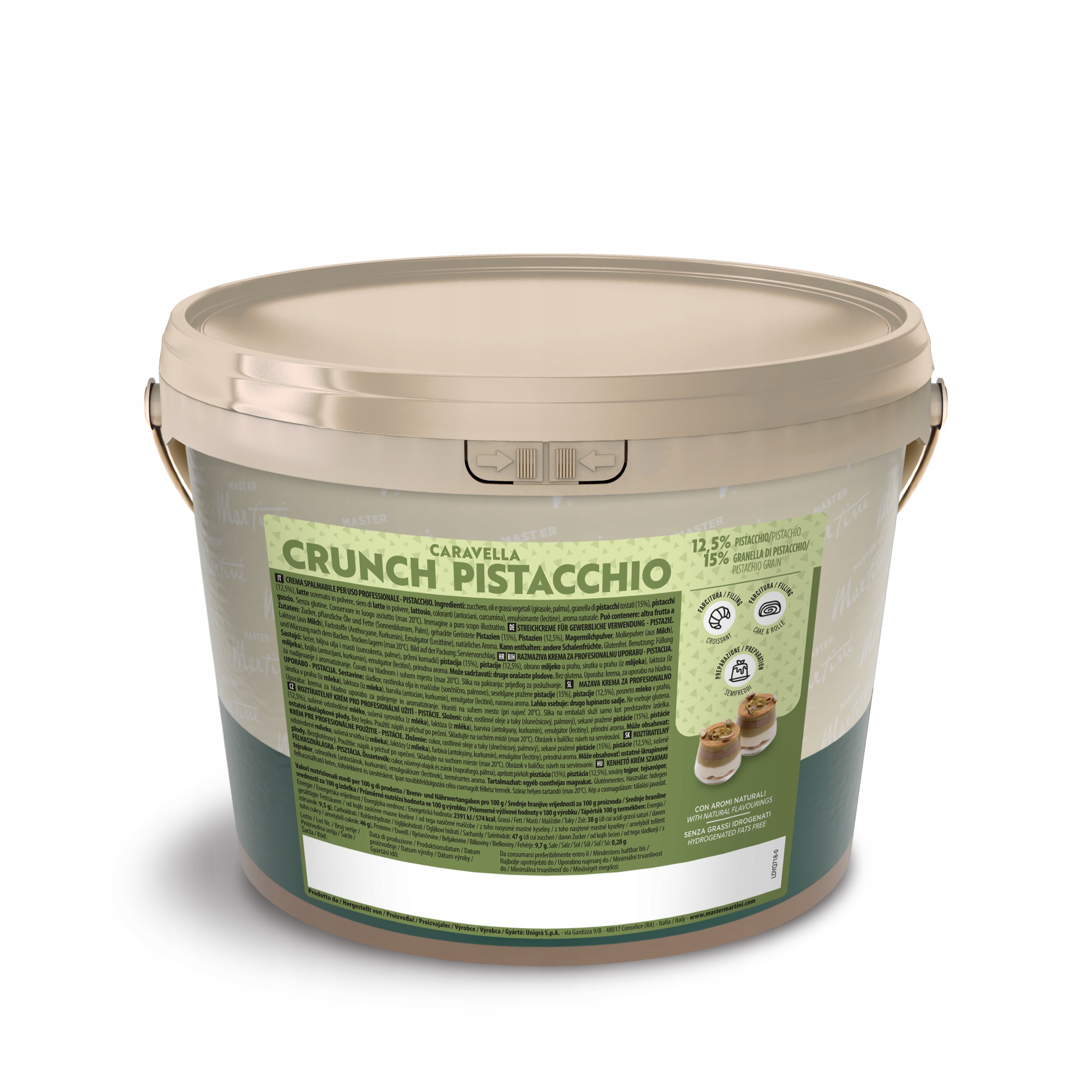Krem Pistacjowy Crunch Caravella 5kg Chrupiący Kawałki Pistacji