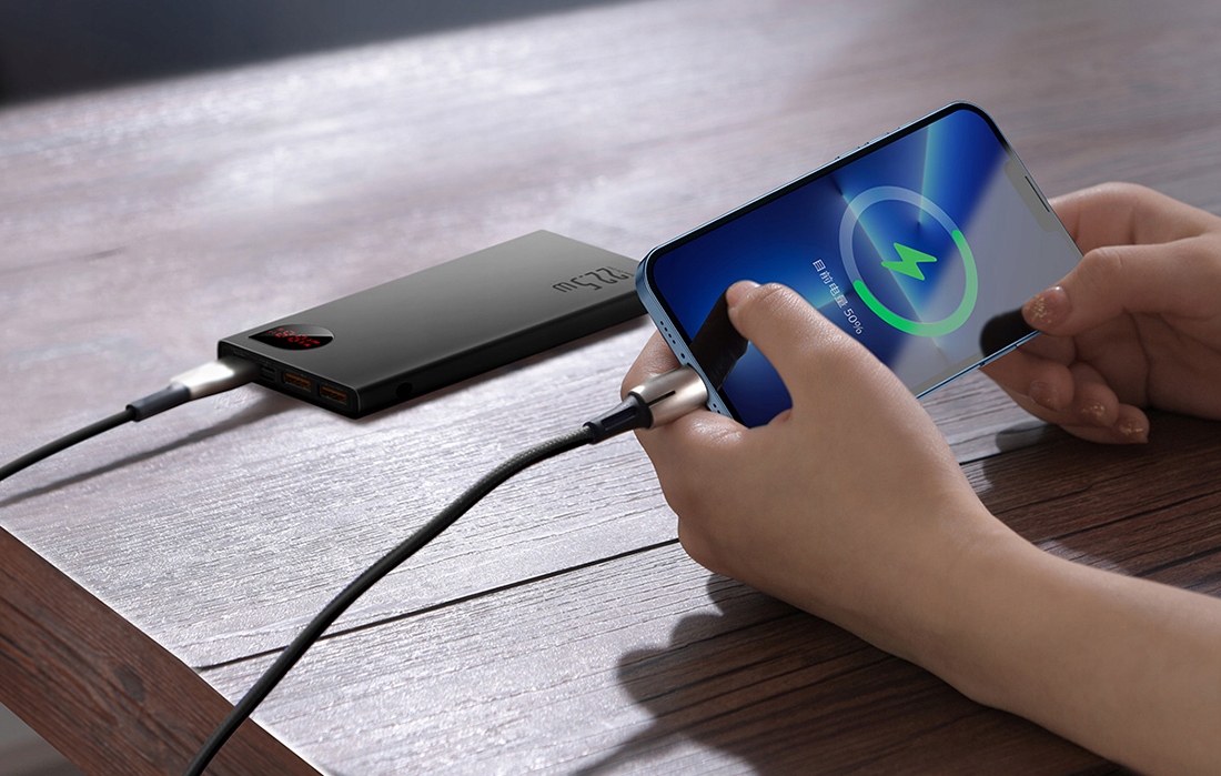 BASEUS MOCNY POWERBANK 10000MAH 22.5W PD QC USB-C USB-A MICRO USB LIGHTNING Materiał obudowy metal