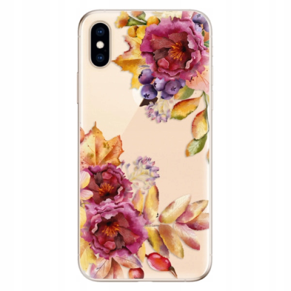 Silikonowe etui iSaprio Fall Flowers na iPhone Xs