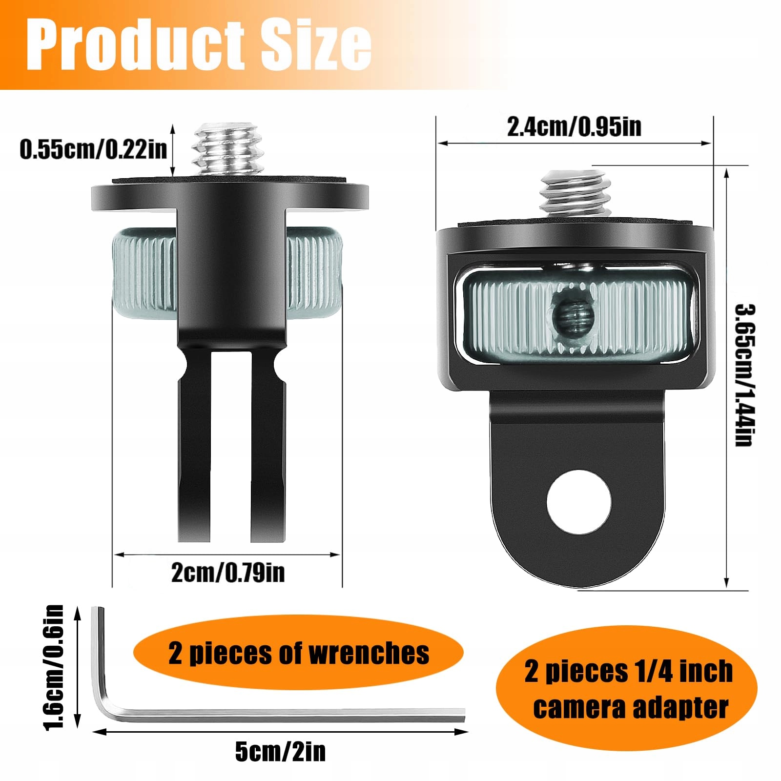 BEGPOEE Adapter Stojak 360° 2 Sztuki Do Kamer GoPro Sjcam Action — miniatura 7