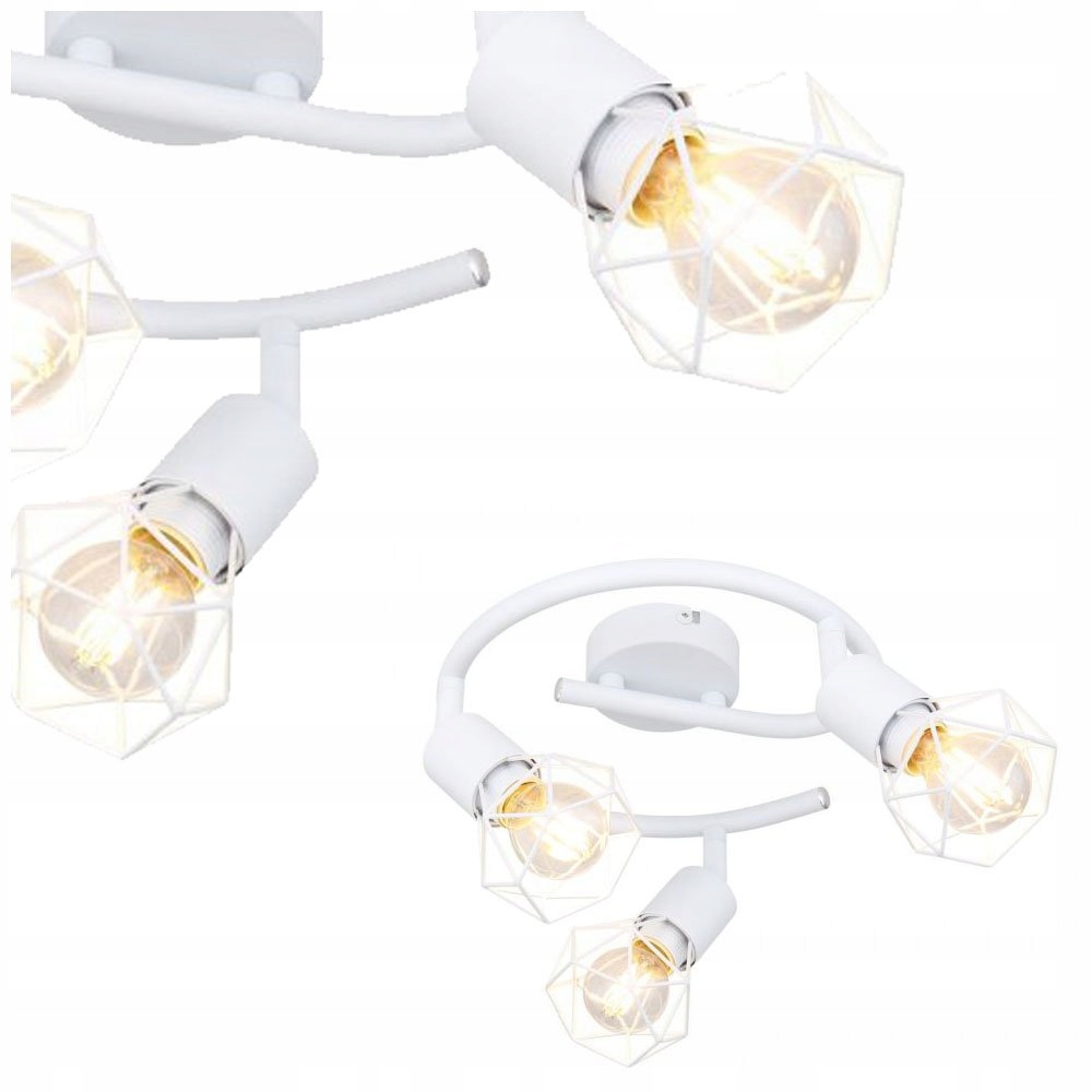 Bílá geometrická spotová spirálová lampa Xara I Globo