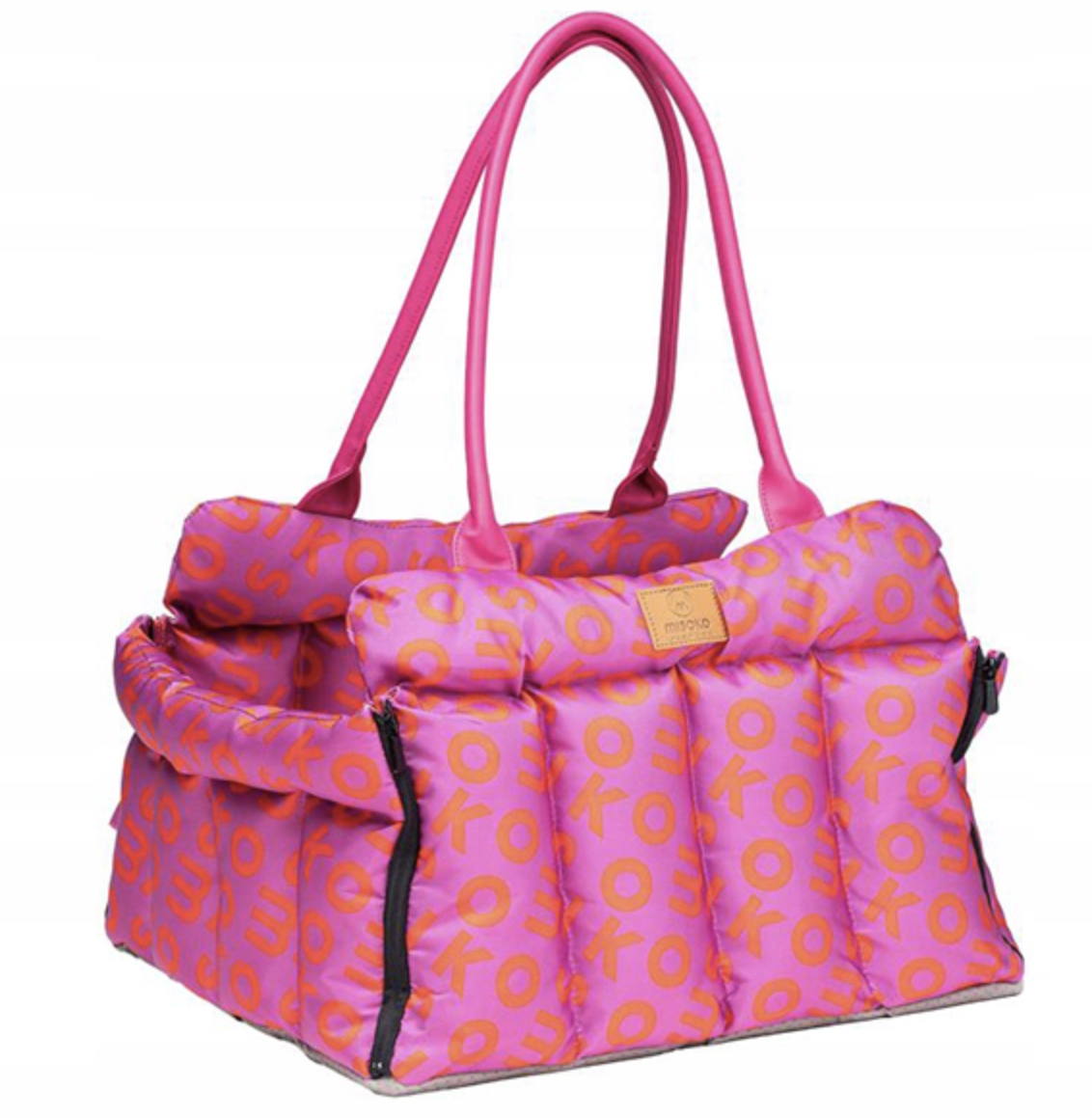 Levně Misoko Přepravka s Pelíškem pro psy a kočky 45x40x25 cm tmavě růžový