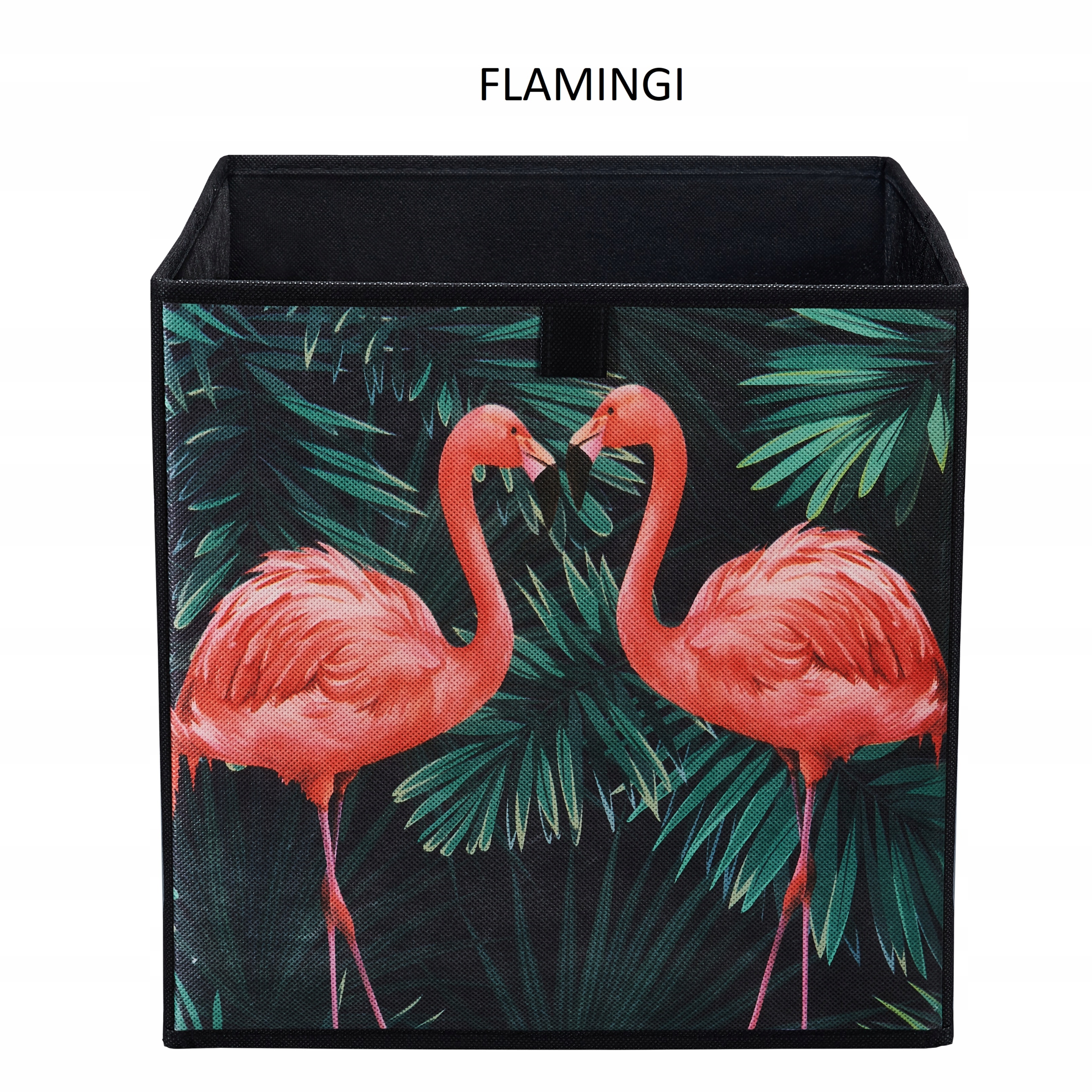 PUDEŁKO TEKSTYLNE organizer do przechowywania FLAMING RÓŻNE WZORY 31x31x31 Kolor wielokolorowy