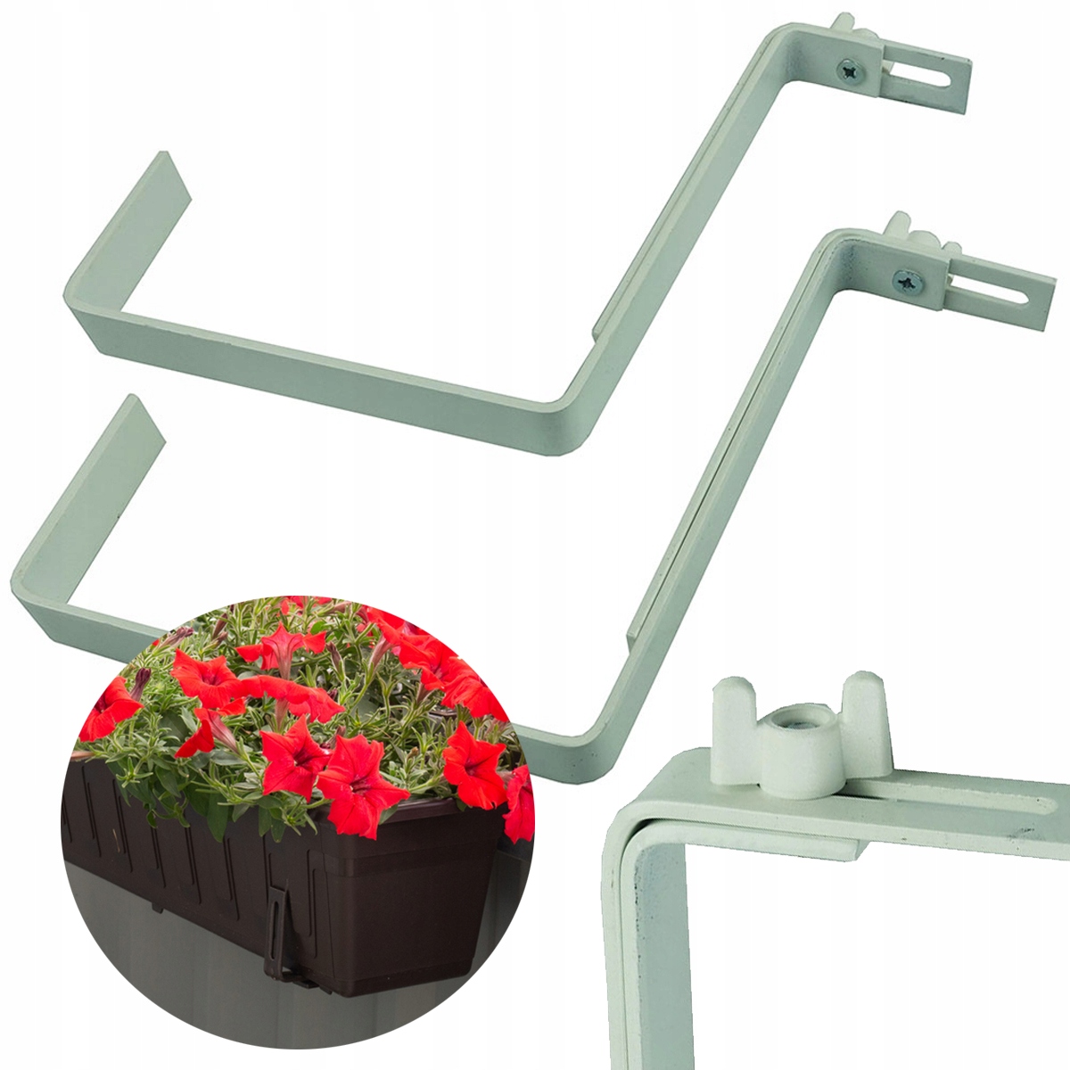 HAK UCHWYT DO DONICY METALOWE WIESZAKI UCHWYTY do doniczki balkonowej 2x