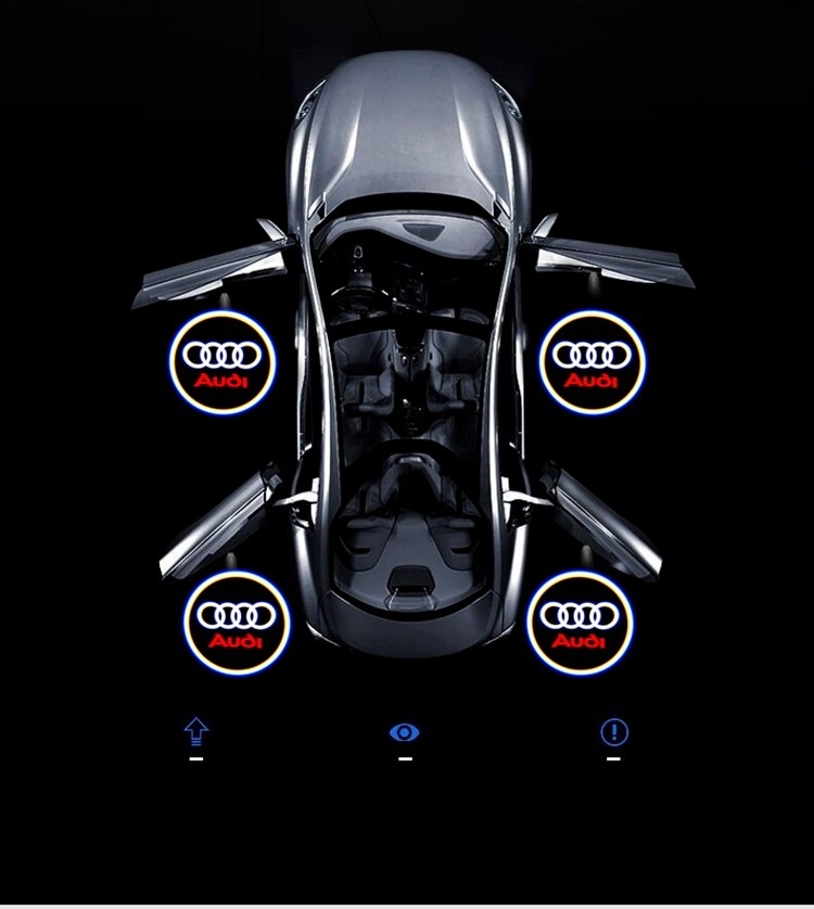 AUDI LED LOGO HD PROJEKTOR A1 A3 A4 A5 A6 A7 A8 Q2 Q3 Q4 Q5 Q7 Q8 TT e-tron Producent LEDprojektor