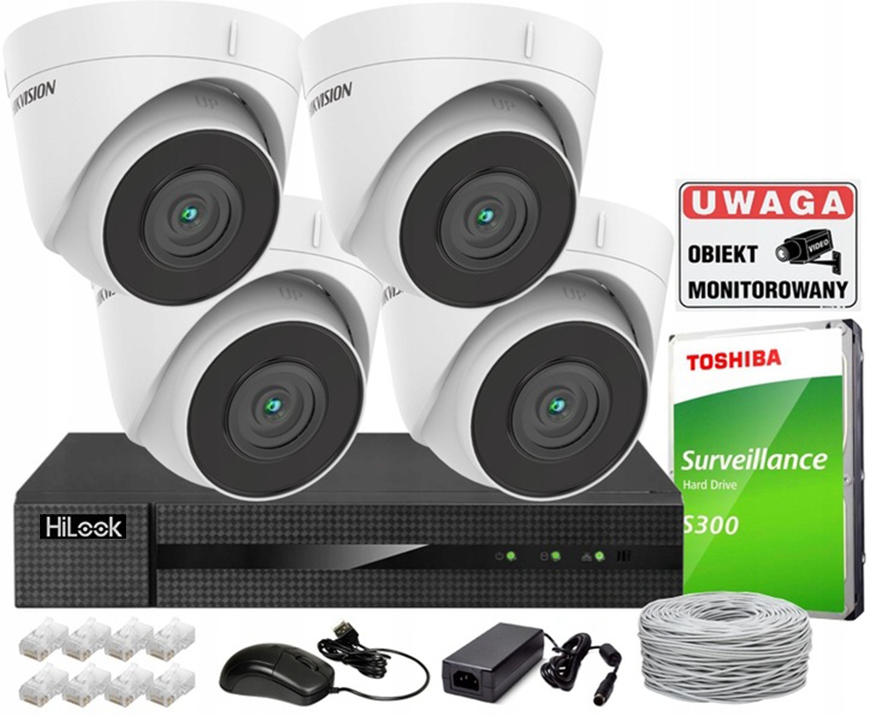 Monitorovací sada Hikvision HiLook PoE 4 Kamery 4Mpx PoE