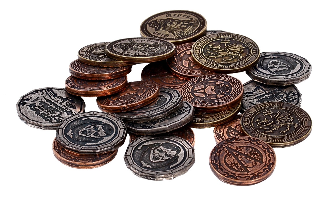 ZESTAW 12 WAMPIRZYCH METALOWYCH MONET LARP RPG