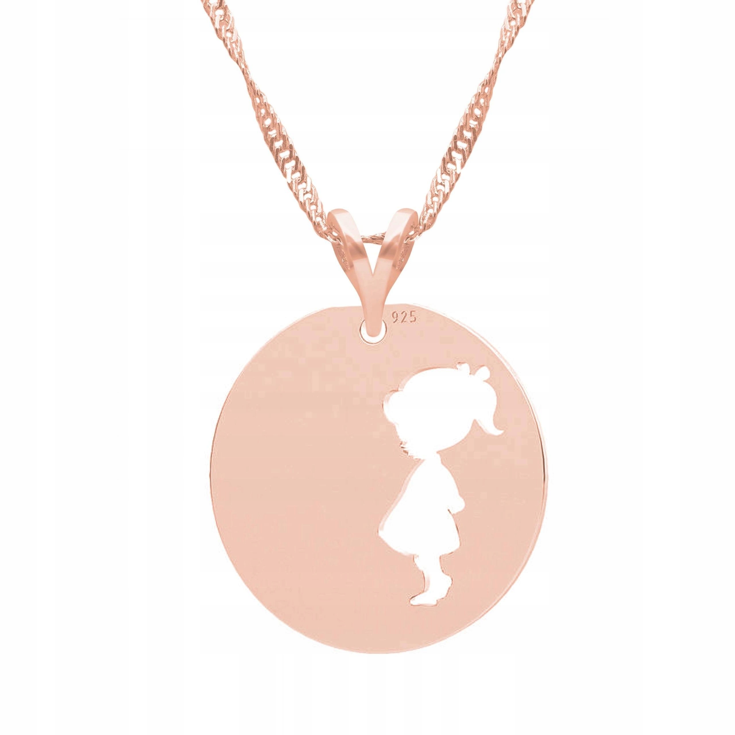 Náhrdelník Pozlacený Dívka Dcera Dítě Rodina Stříbro 925