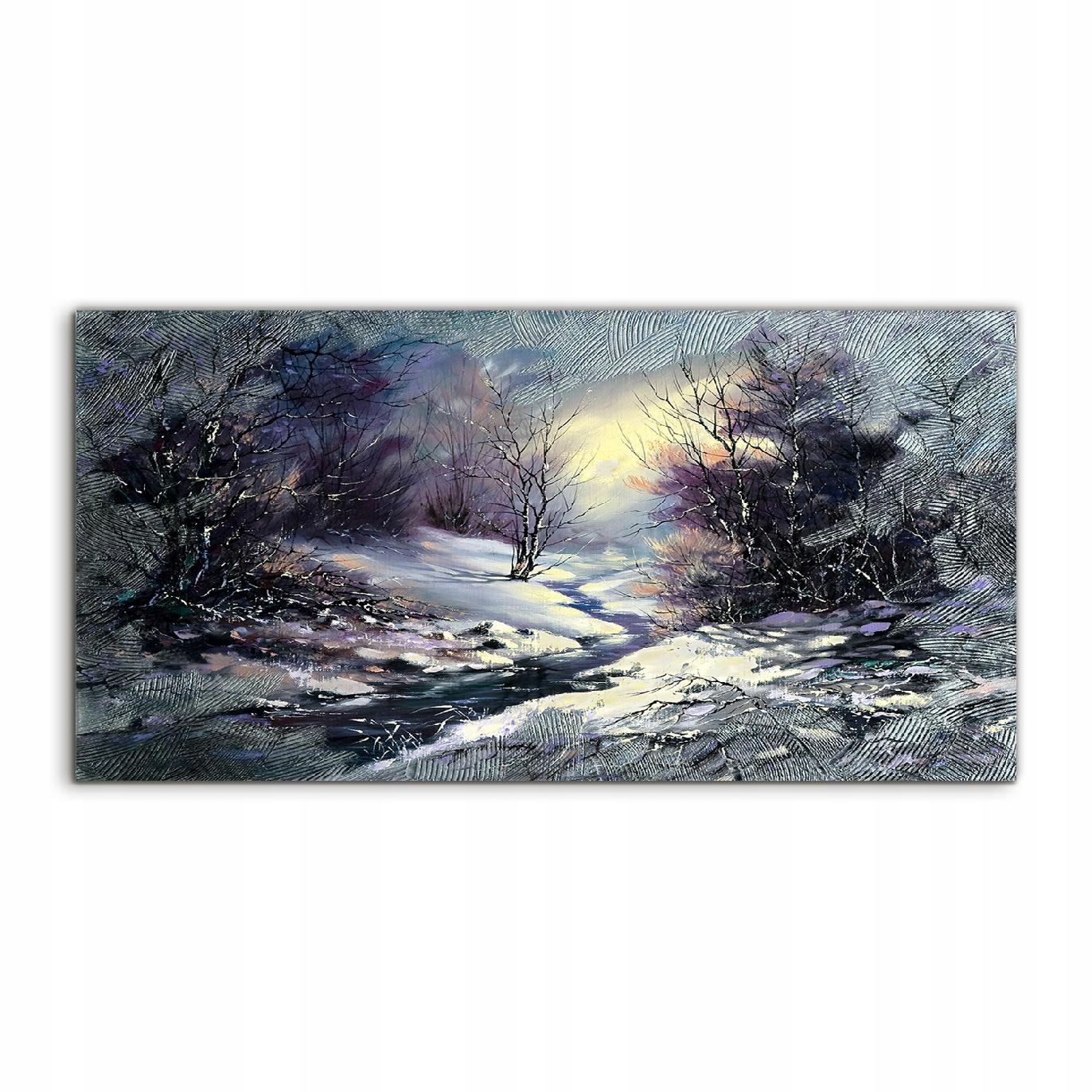 

Obraz akryl 100x50 z grafiką Krajobraz Zima Rzeka