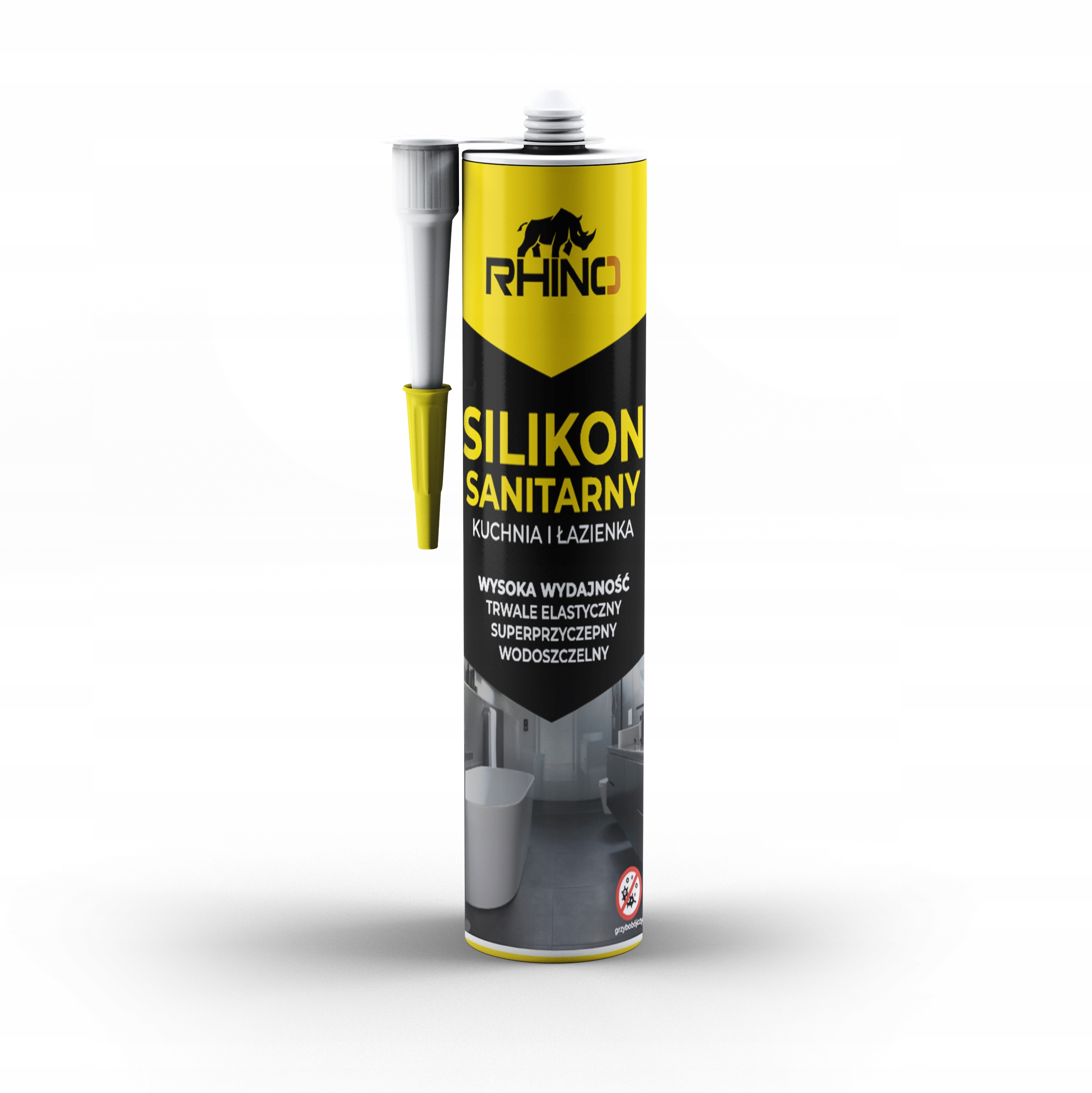 Silikon BIAŁY sanitarny łazienka kuchnia RHINO Marka Rhino