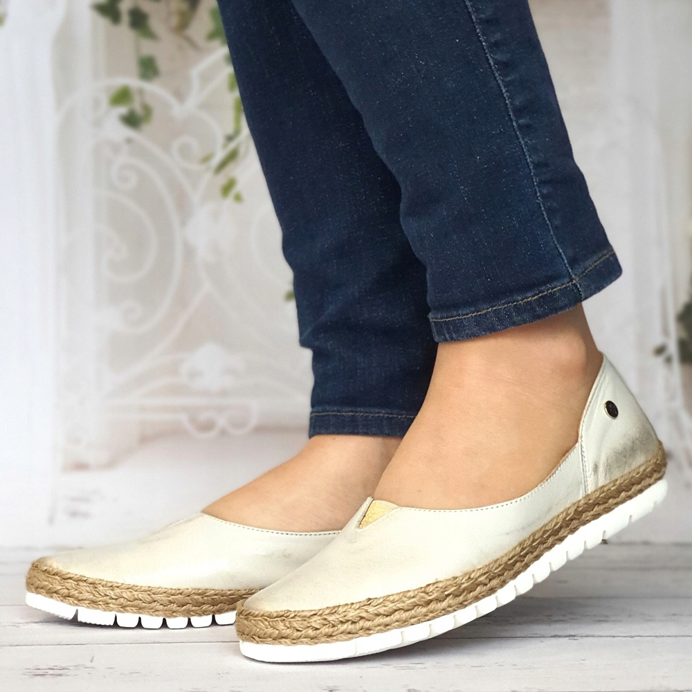 

Mokasyny espadryle damskie złote Maciejka 05056 38