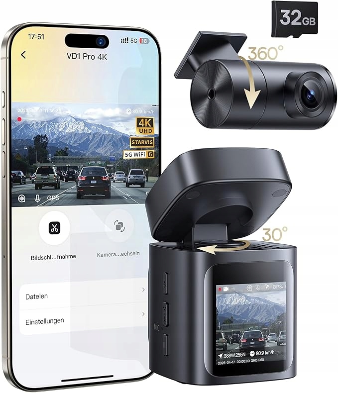 Baseus VD1 Pro Kamera Samochodowa 4K 1080P Przód Tył Monitoring