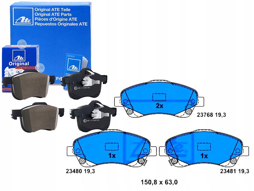 КОМПЛЕКТ КОЛОДОК ГАЛЬМІВНИХ ATE 446505131 44650527
