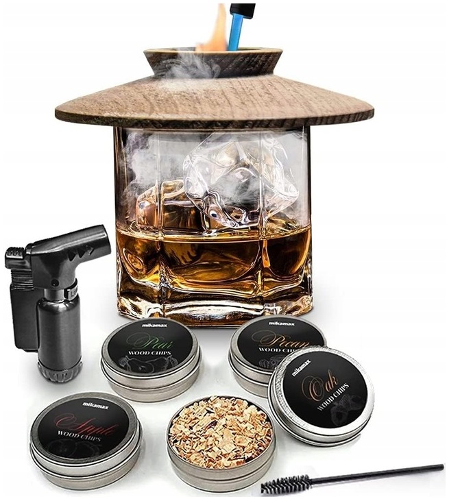 ZESTAW DO WĘDZENIA WHISKY SMOKER + DREWIENKA - PREZENT DLA TATY I CHŁOPAKA