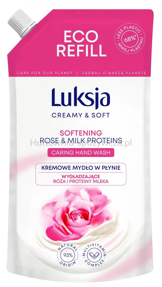 Luksja Krémové tekuté mýdlo s růží, zásoba 400 ml