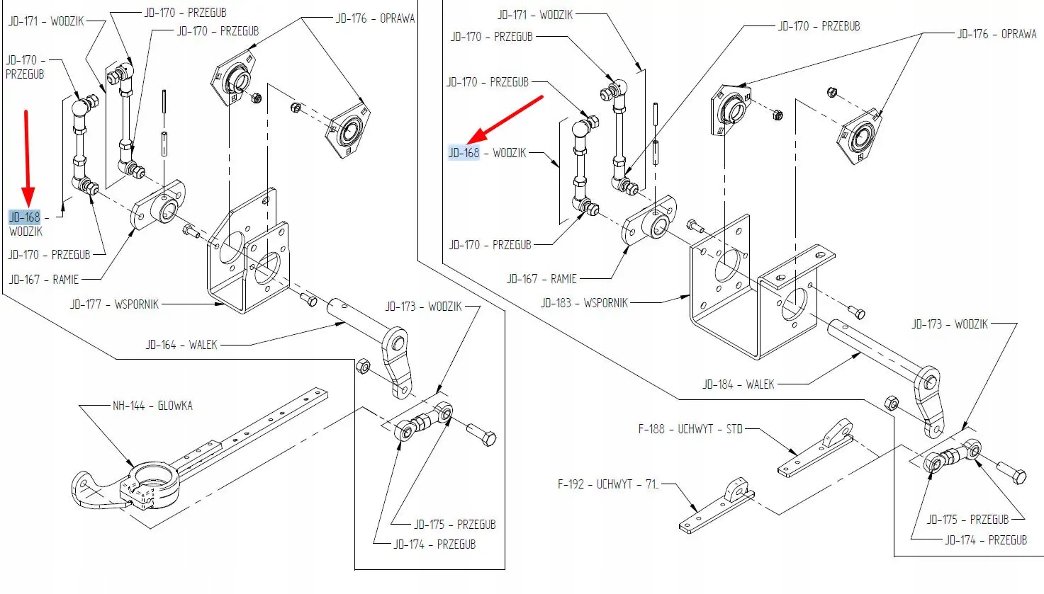 JD-168 Wodzik Producent części inny
