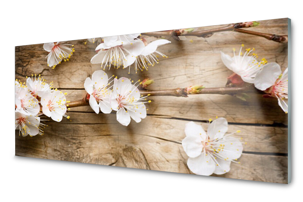 Sklenený panel do kuchyne Kvety Rastlina 125x50
