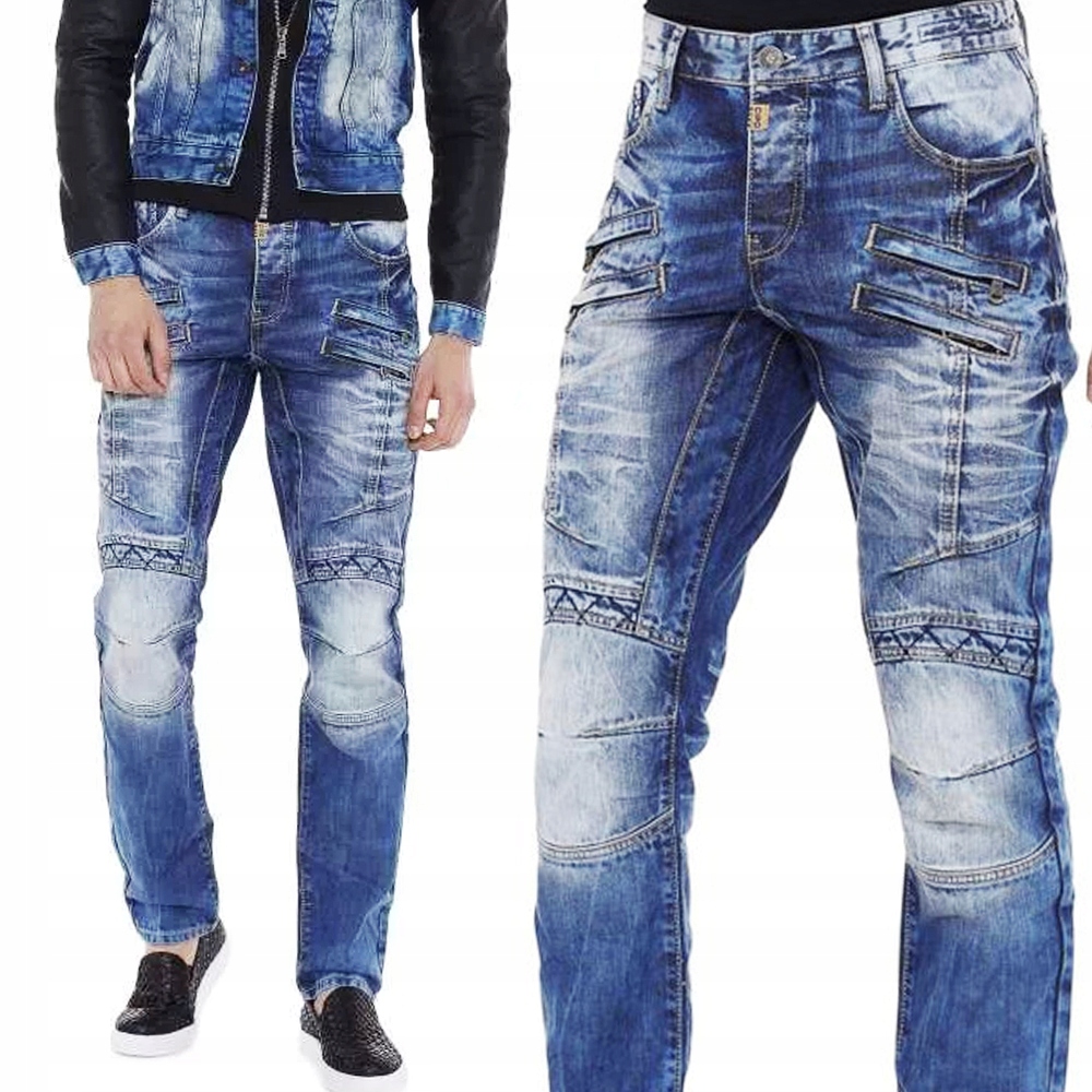 Pánské džíny Regular Cipo Baxx, prošívání, zipy