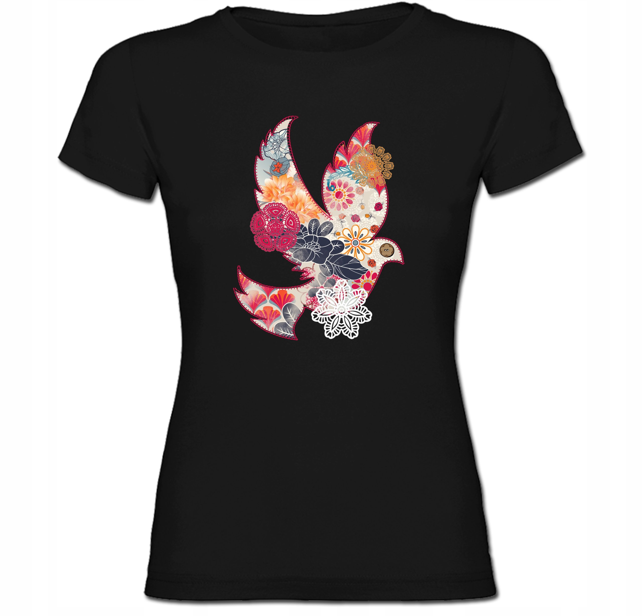 

Tshirt damski ptaszek kwiaty bird ludowy ptak XL