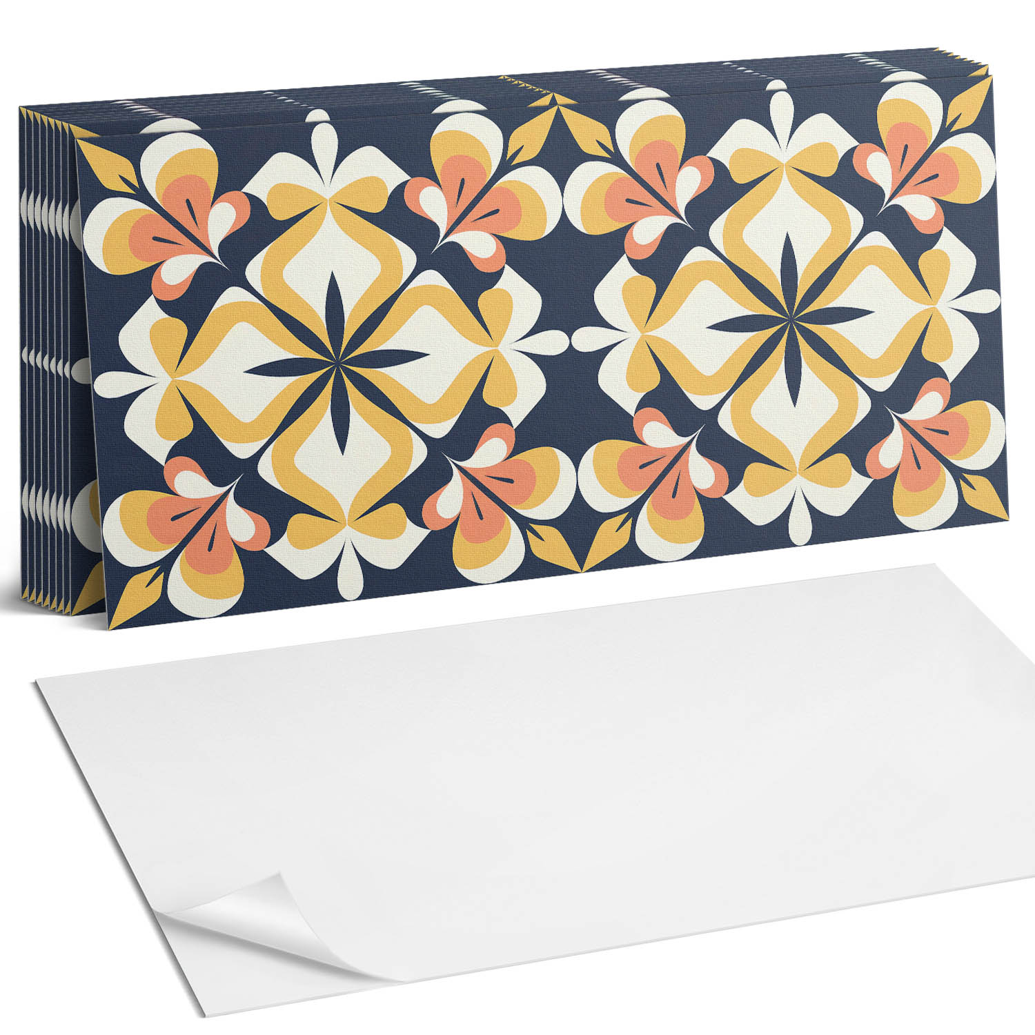 Dekorativní vinylové dlaždice Květiny v geometrickém uspořádání 10 x 40 x 20 cm