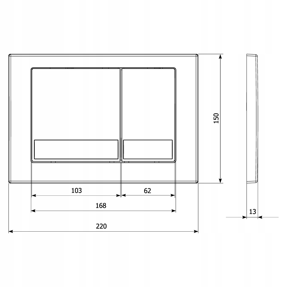 PRZYCISK DO SPŁUCZKI WC Cersanit CZARNY MAT NIE PALCUJE Przycisk Spłukujący Kolor czarny