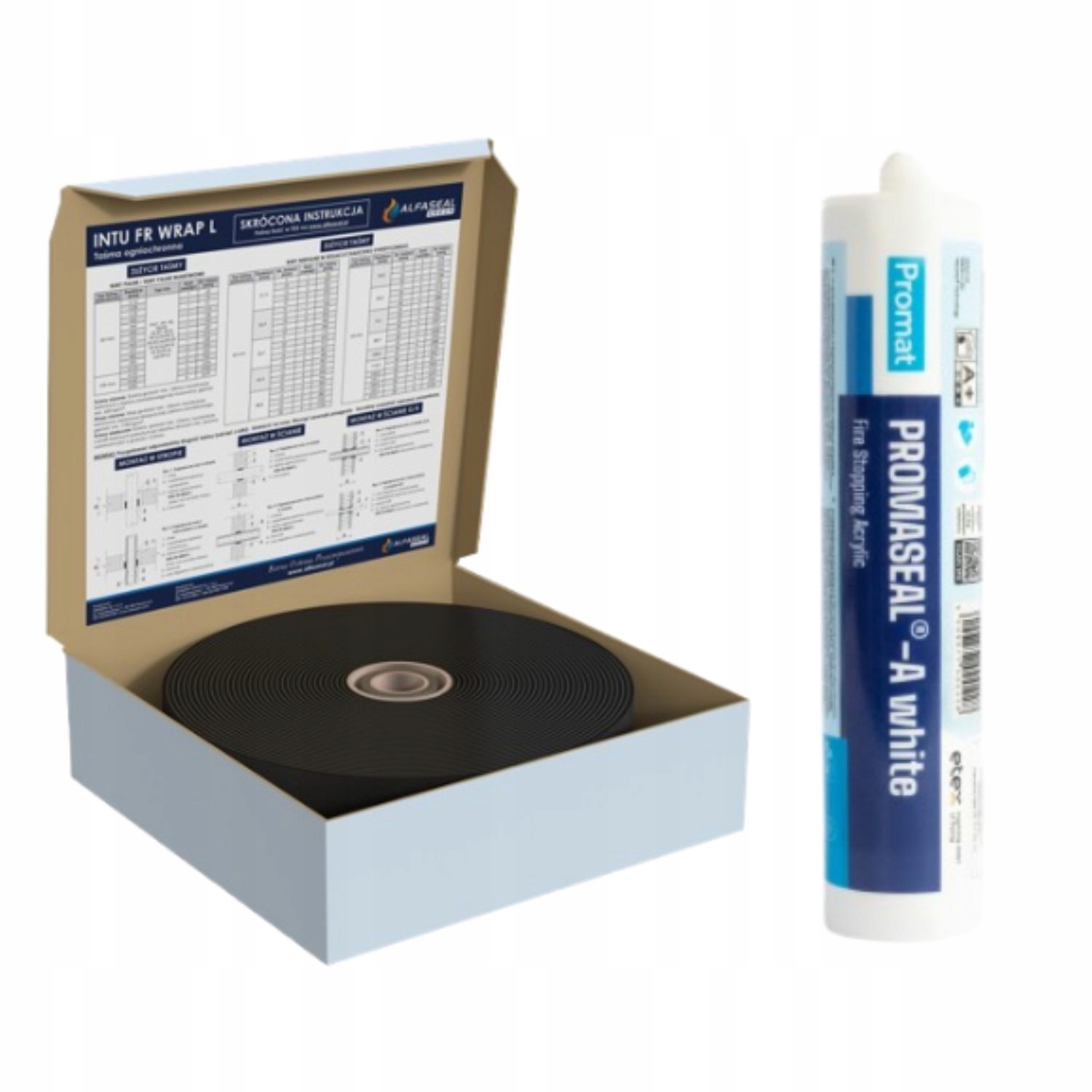Ohňovzdorná Hmota 310 ML Promaseal A Páska 60 MM 25 M Alfaseal