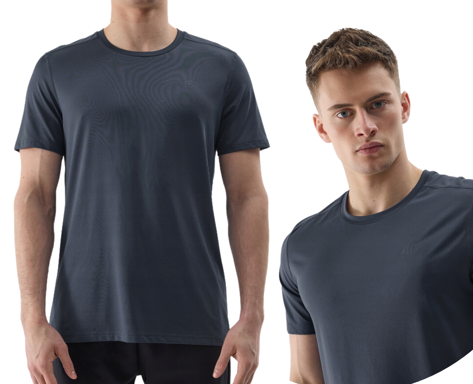 KOSZULKA 4F MĘSKA TRENINGOWA REGULAR SZYBKOSCHNĄCA - NIEBIESKA r. XL