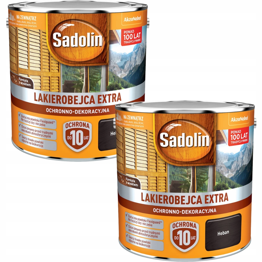 Set Sadolin Extra 2x2,5L Ochranný Lak Na Dřevo Eben 5L