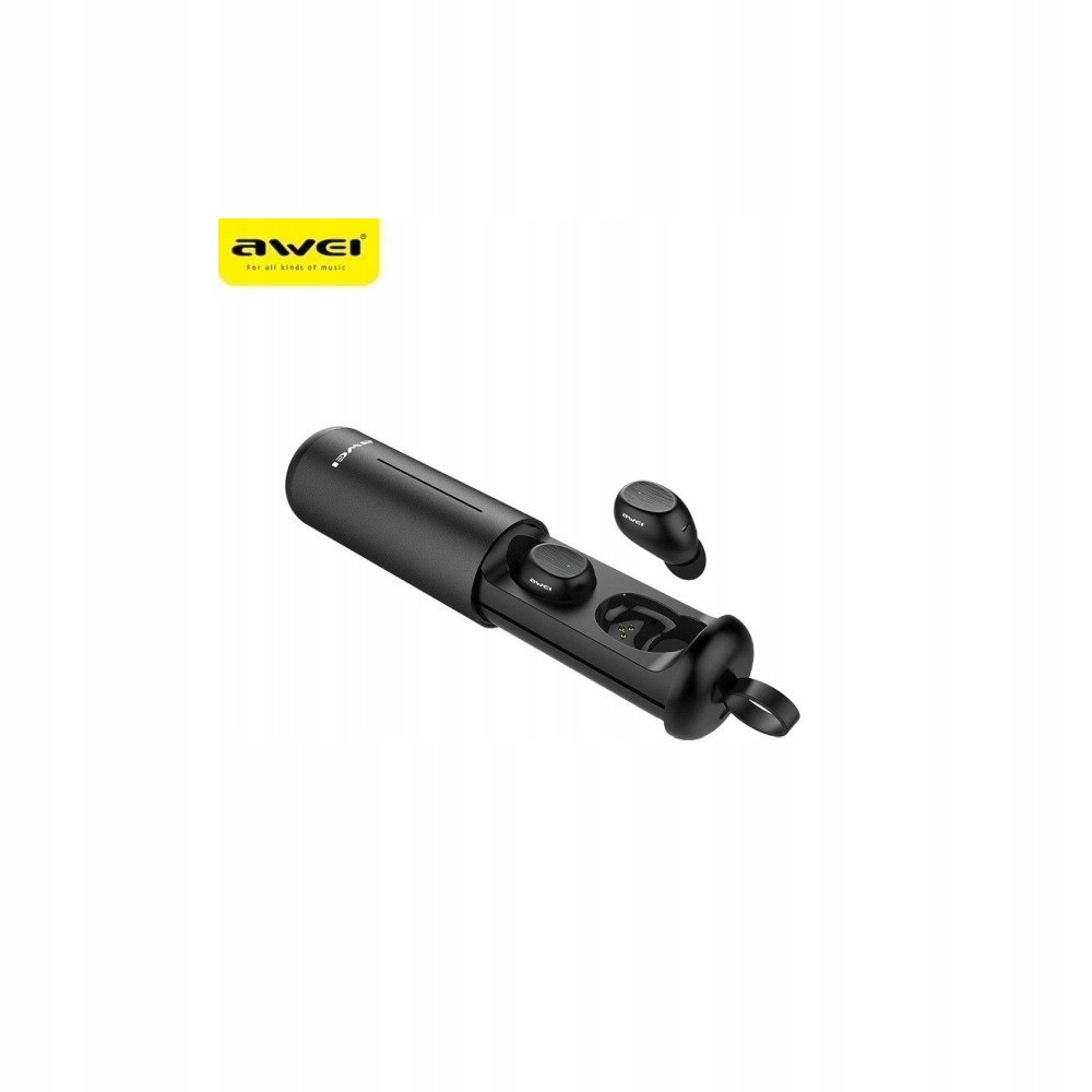 Awei sluchátka Bluetooth 5.0 T55 Tws dokovací stanice černá/black
