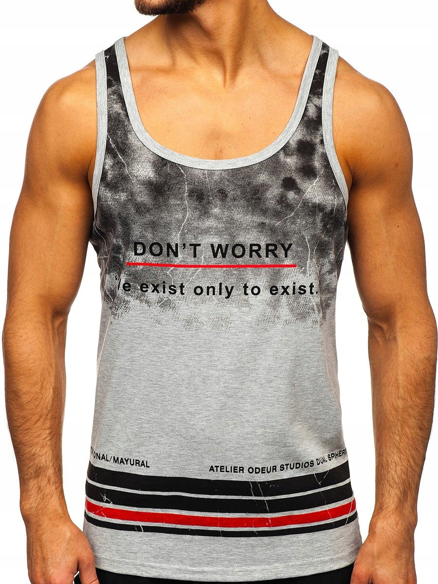 

Koszulka Tank Top Męska Szara SS11038 Denley_m
