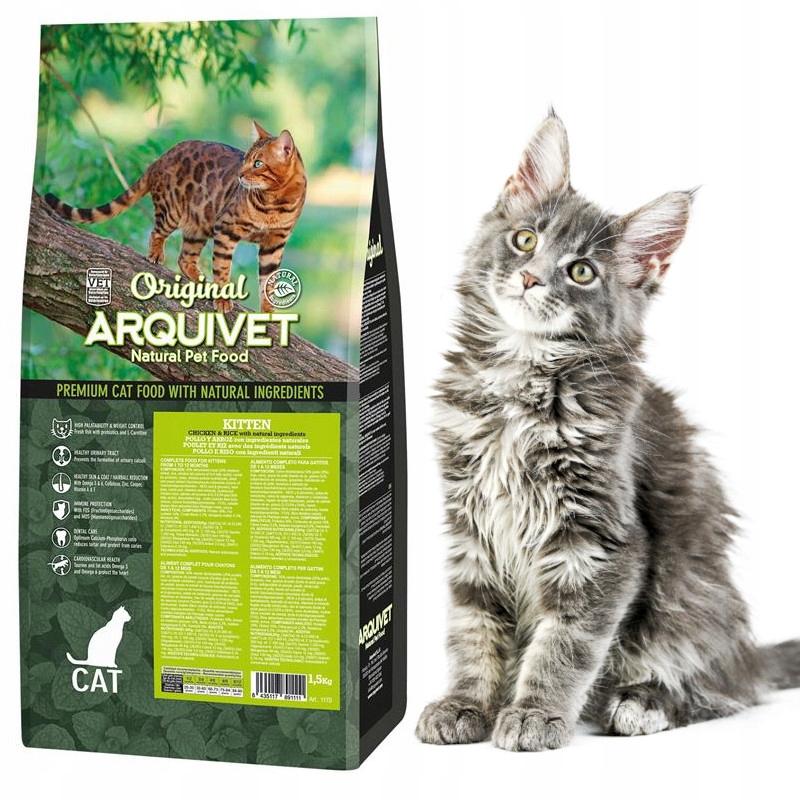 Levně 2x Arquivet Cat Original Kitten pro koťata s kuřecím masem 1,5 kg