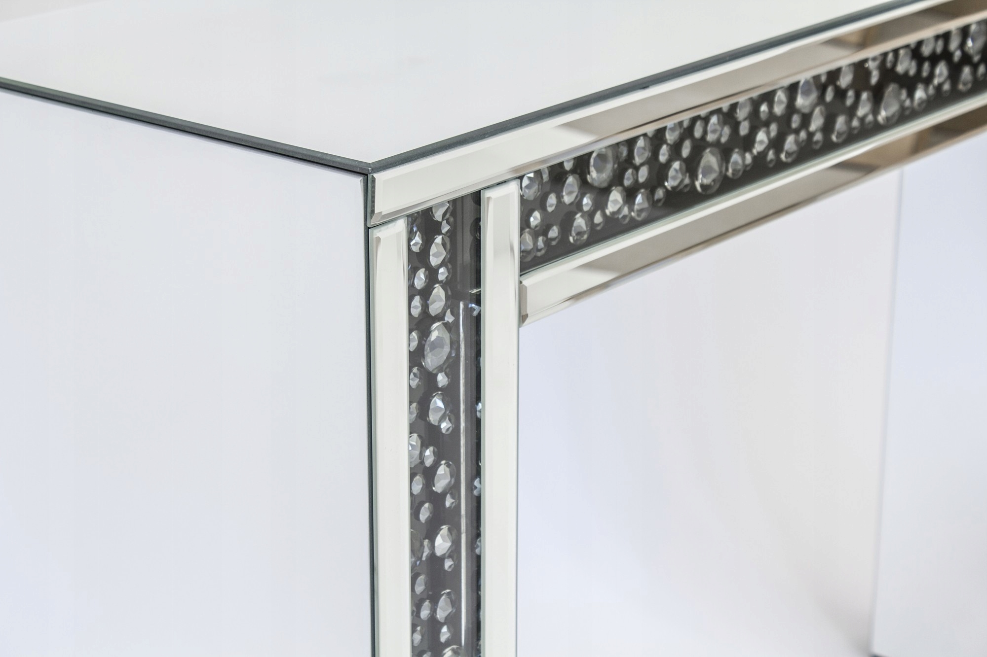 Nowoczesna szklana lustrzana konsola kryształki Marka Art-Pol