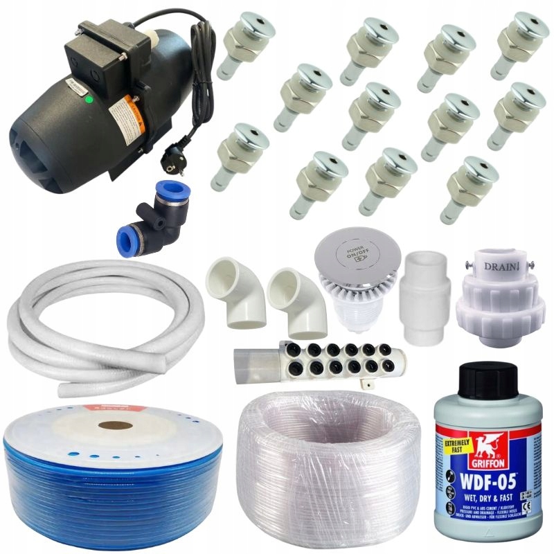 Aeromasáž 1000W 12 vzduchových masážních trysek Jacuzi Spa Zahradní bali Sada