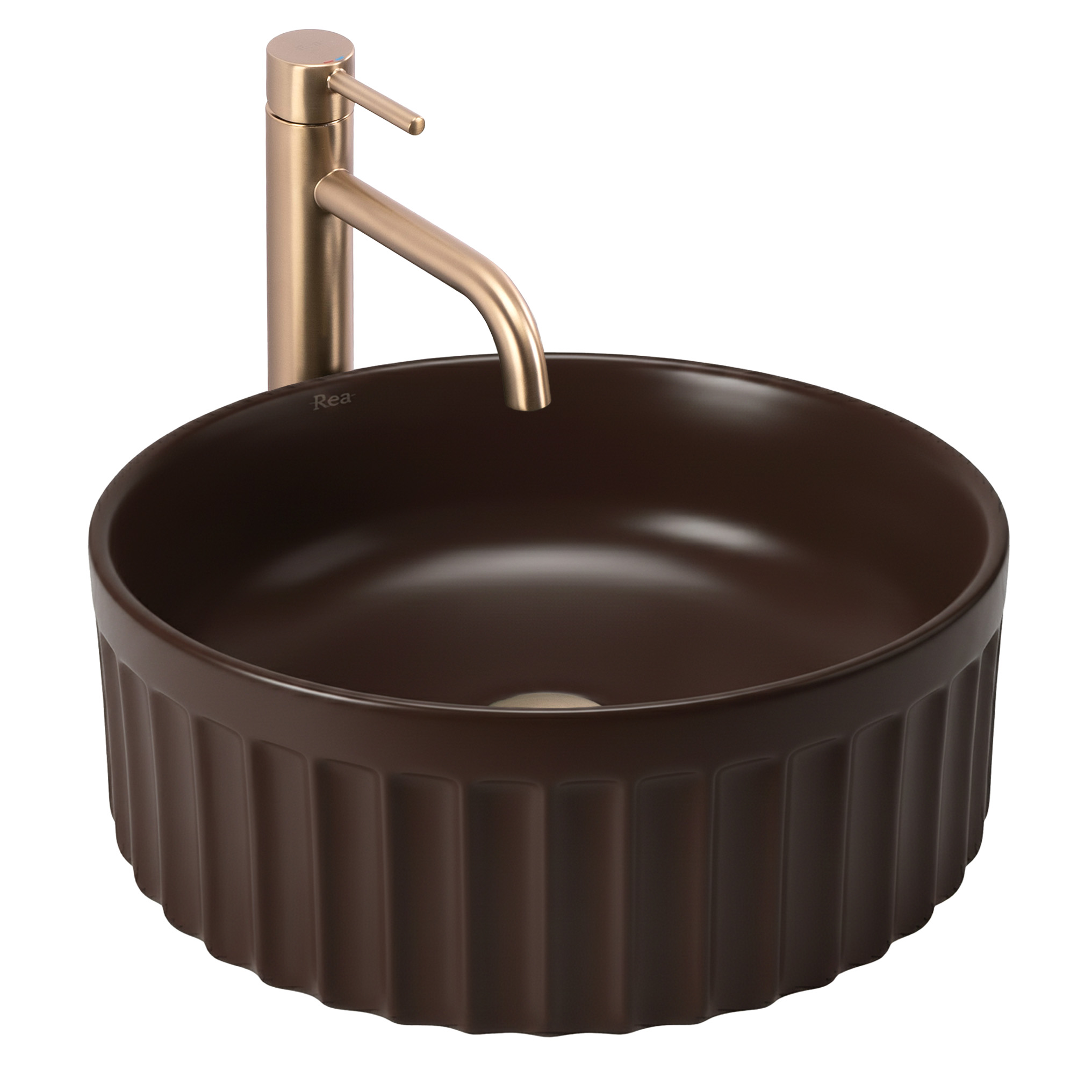 Rea Umyvadlo Duo Espresso Matt Na Desku