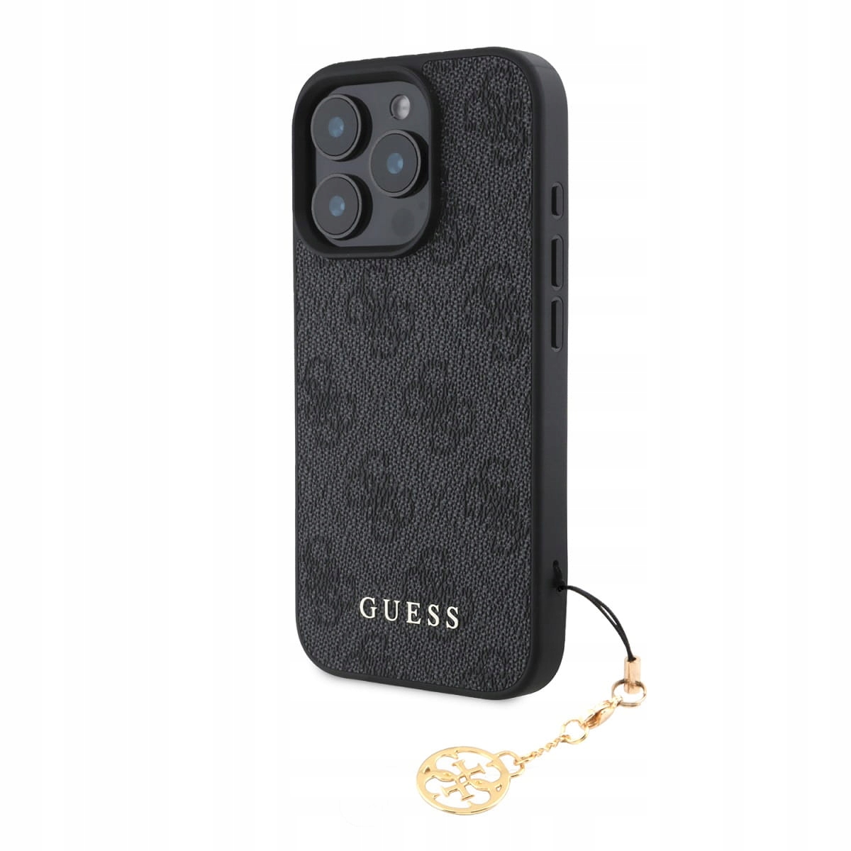 Guess 4G Charm Case for iPhone 16 Pro Max Tone on Tone Szare